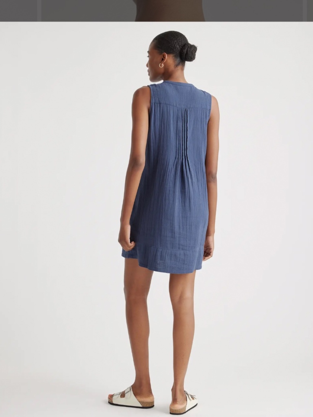Quince Organic Cotton Gauze Sleeveless Swing Dress - Picture 2 of 10
